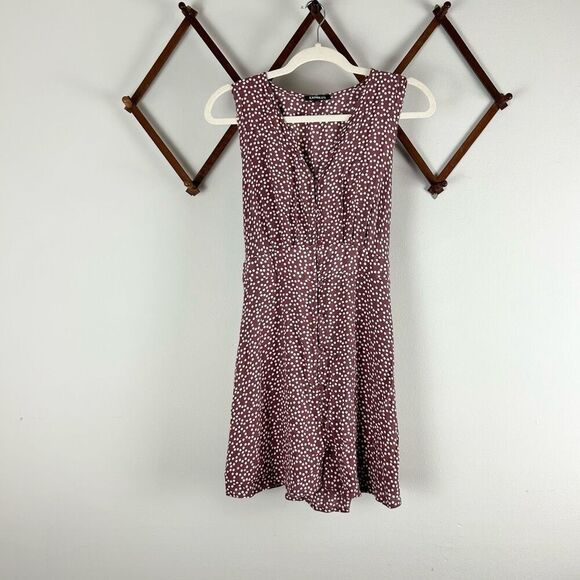 EXPRESS Polka Dot Button Front Dress Pink Size Small GUC K338 - Picture 1 of 6